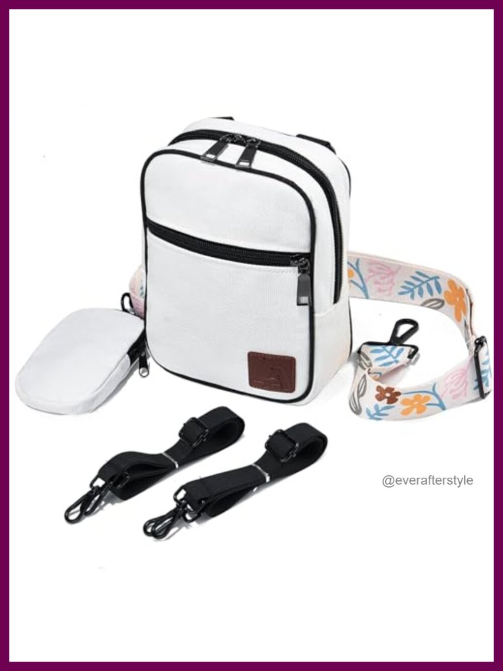 Convertible Crossbody Bag Canvas 14 Pockets Adjustable Strap Everyday Travel